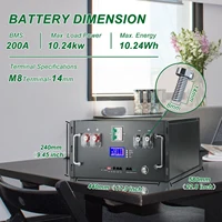 LiFePO4 Battery 48V 200Ah 10Kwh 16S BMS 51.2V 100Ah 120Ah 300Ah Lithium Battery Pack 6000+ Cycles CAN RS485 For Solar EU STOCK 2