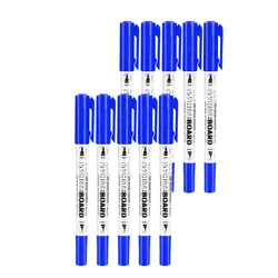 Set of 5/10 Erasable Double - Tip Whiteboard Markers - 3 Vibrant Colors for Smooth Writing in Office, School, and Meetings (Blue - 10 Pcs)