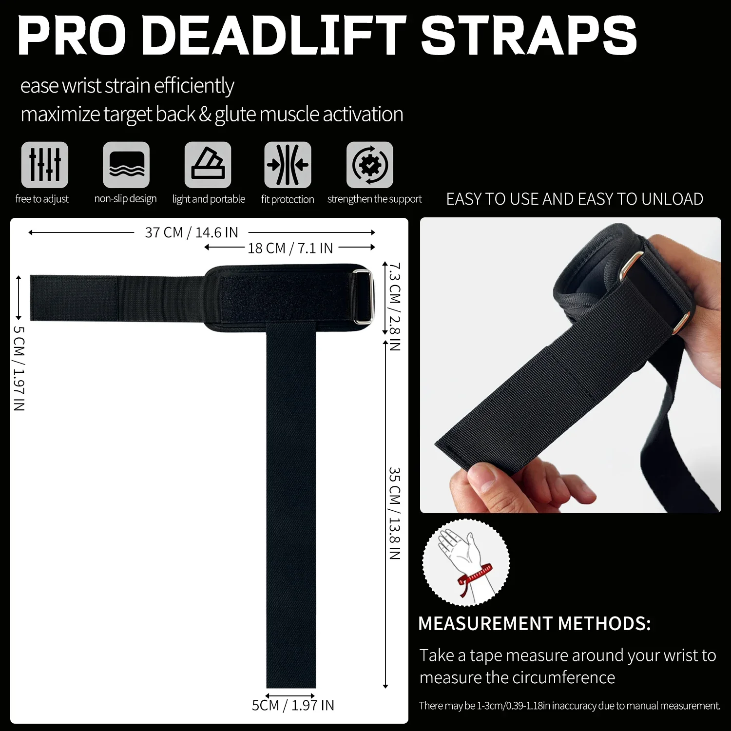 Enhanced Grip Weightlifting Wrist Straps