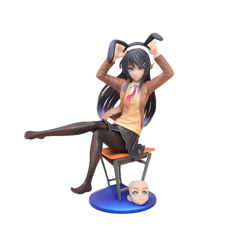 

Anime Rascal Does Not Dream Of Bunny Girl Senpai Sakurajima Mai Chair PVC Action Figure Collectible Model Doll Toy 18cm