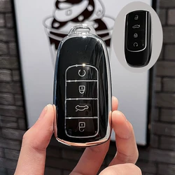 Stylish TPU Car Key Case Cover - Protective Shell and Accessory (Black)