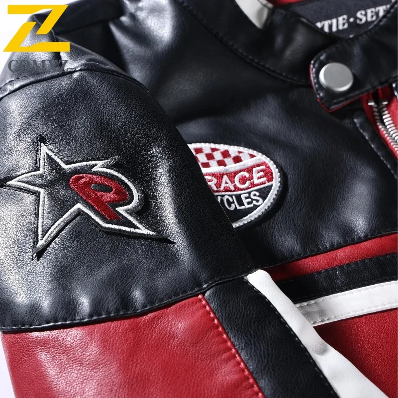 COMXZ Men Retro Leather Jacket Premium Lapel Outdoor Travel Motorcycle Coat American Style Fashion Lightweight Autumn Clothes