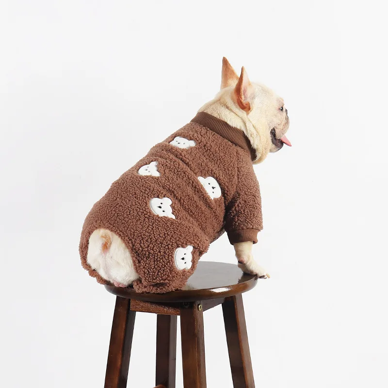 

Зимняя новая модель, костюм для домашних животных с четырьмя ногами, мягкие утепленные комбинезоны для собак, одежда для французского бульдога и шнауцера для маленьких собак