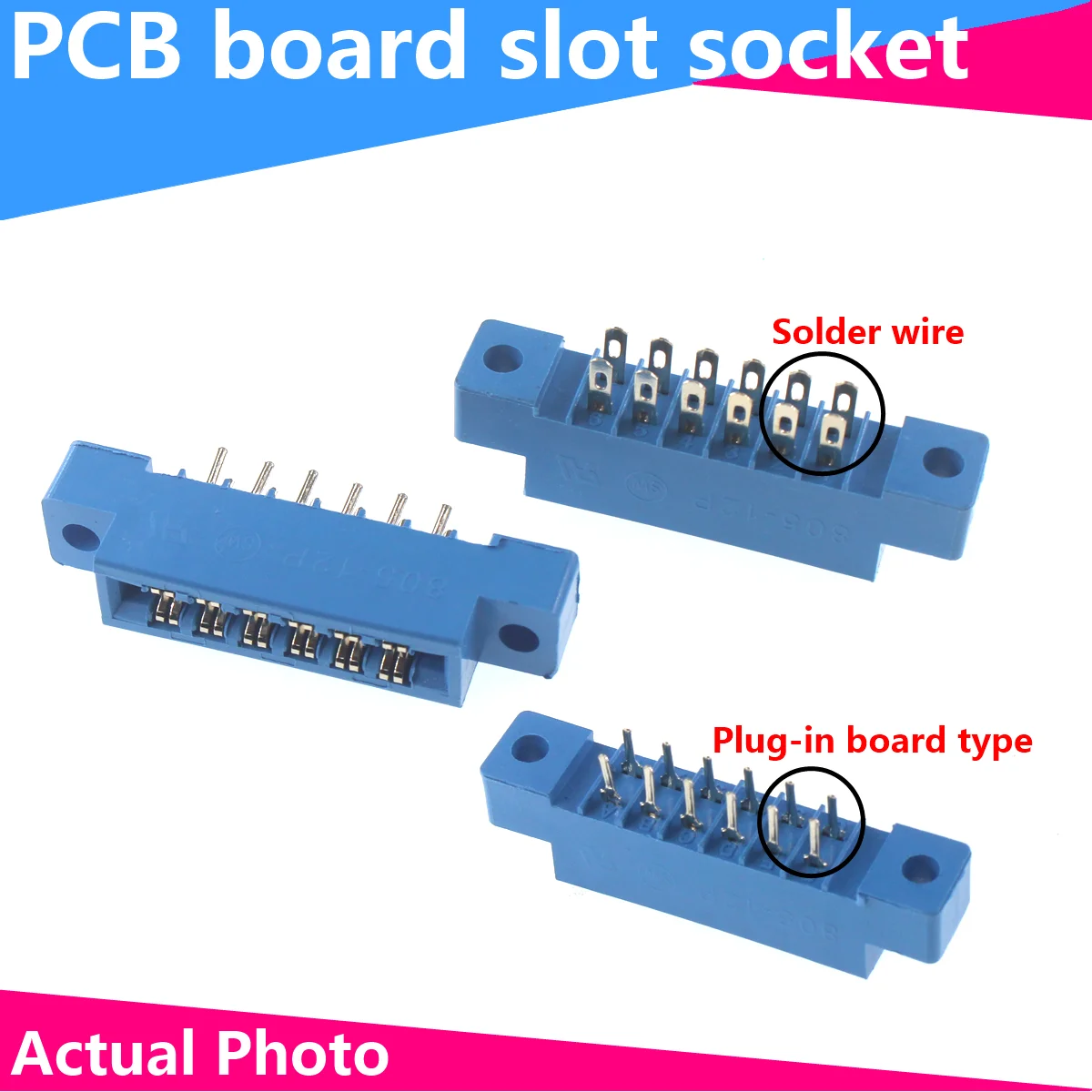 805 Series 3.96mm Pitch PCB Slot Solder Card Edge Connectors 8-72 Pin 16styles Wholesale