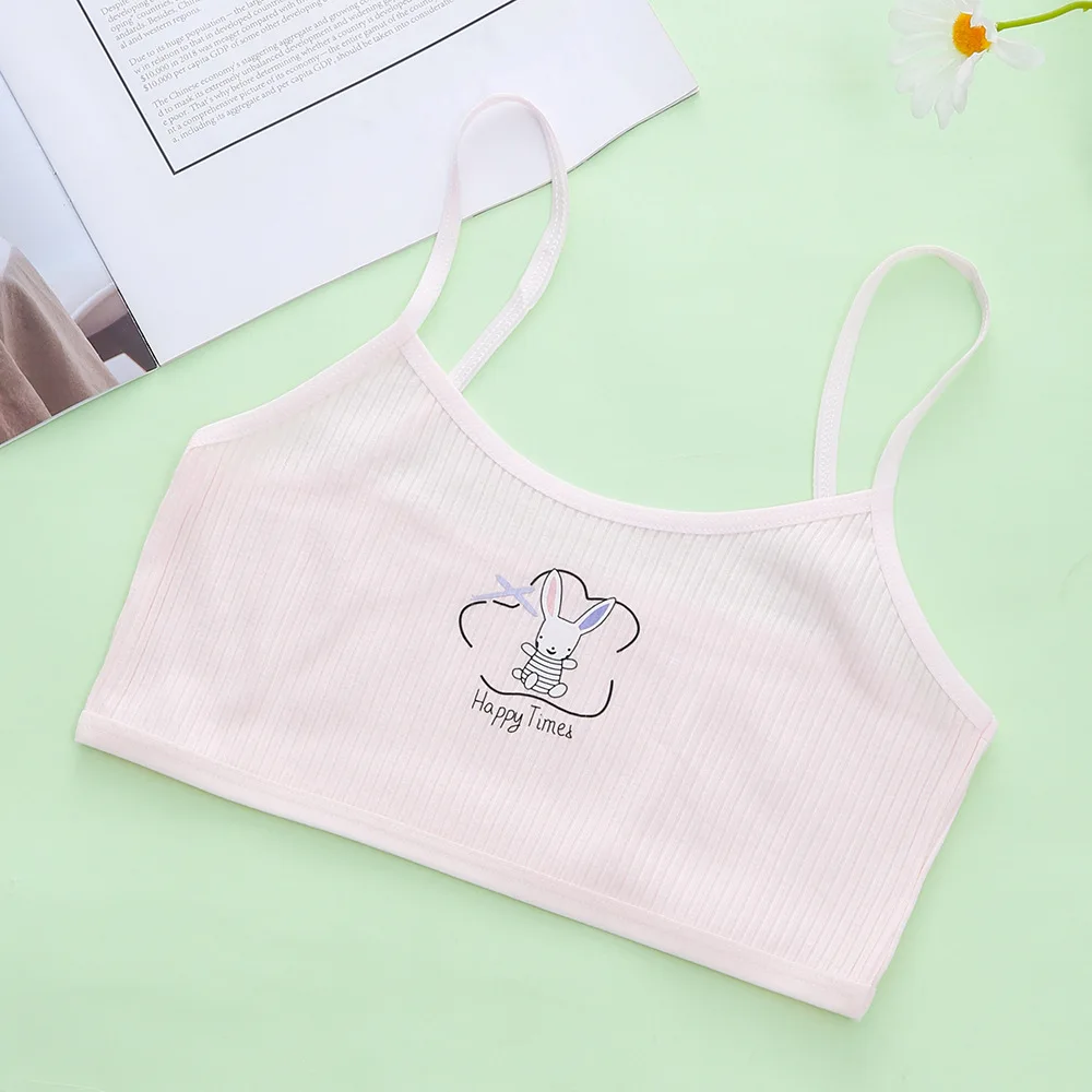 3Pcs New Cotton Developmental Girls 7-14 Years Old Thin Section Chest Underwear Comfortable Camisole Single Layer Student Bra