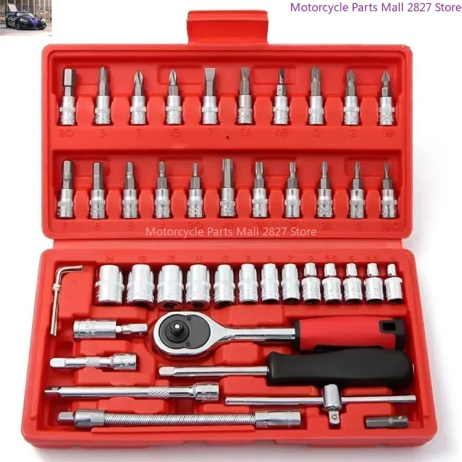 Wrench Set 46/53Pcs Tool Kit For Car Tool Screwdriver And Bit Ratchet Torque Quick Wrench Spanner Socket Key Hand Tools