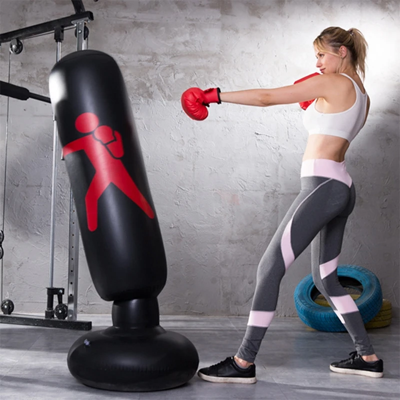 Punching Bag 160cm Inflatable for Kids and Adults Boxing Blow Up Bop Bag Freestanding Punch Gift