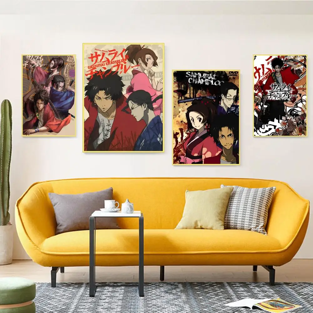 

Samurai Champloo Poster Self-adhesive Art Poster Whitepaper Prints Posters Artwork Aesthetic Art Wall Painting