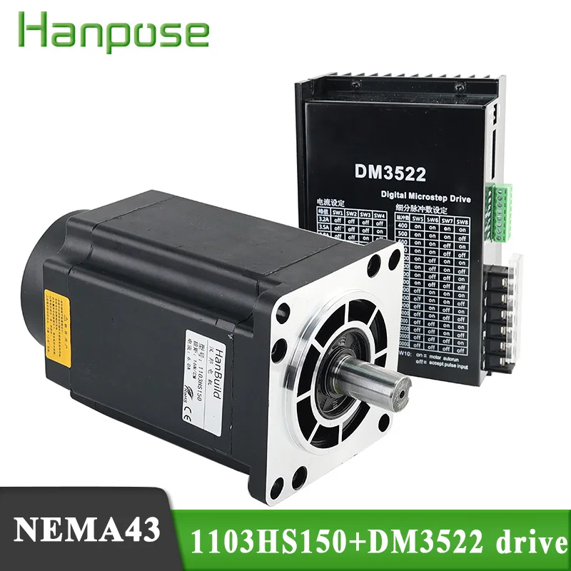 

Шаговый двигатель NEMA43 1103HS150 6.0A 16n. M и DM3522, сервопривод для фрезерного станка с ЧПУ, комплект шагового двигателя с ЧПУ