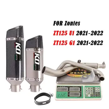 51mm Exhaust Pipe For Zontes ZT125 U1 G1 21-22 Slip On Motorcycle Muffler Front Pipe Connect Tube With DB Killer Stainless Steel
