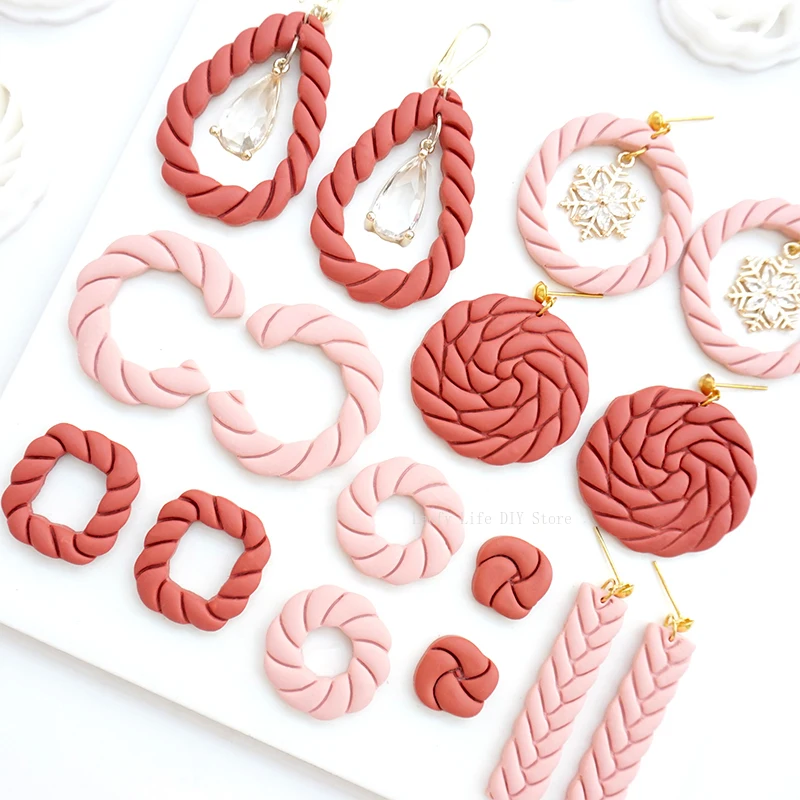 Hollow Ring Polymer Clay Cutter Twist Texture Polymer Clay Earring Mold DIY Holiday Party Earring Pendant Shape Pottery Tools polymer clay tools,pottery sculpting tools,clay sculpting tools,pottery tools,clay craft tool