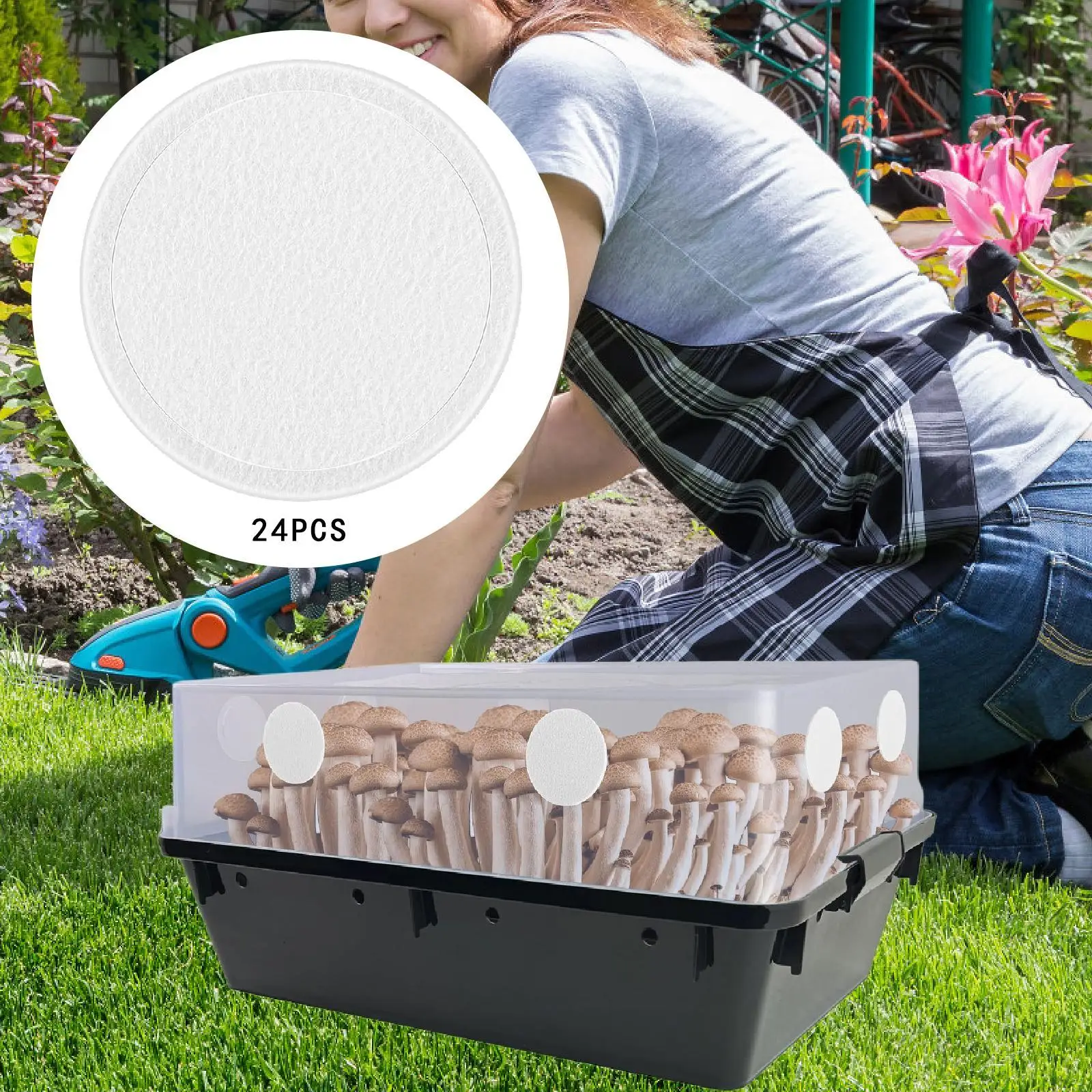 24x Monotub Filter disks Filter Pad Replacements Practical Mushroom Growing