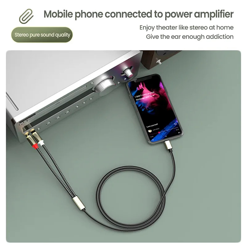 Universal Audio Adapter: 3.5mm Jack to Dual RCA Aux Cable