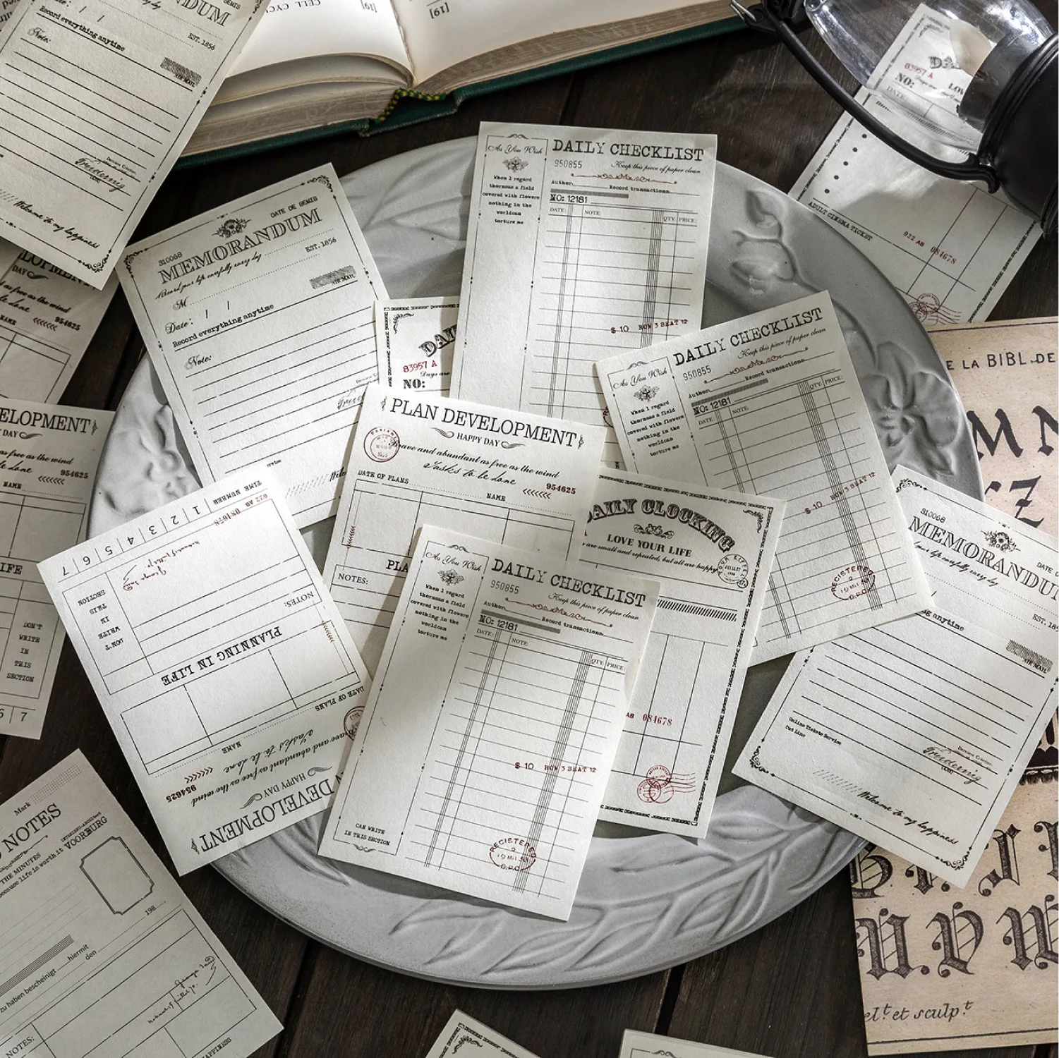 

50pcs/lot Memo Pads Material Paper Vintage Old fashioned vote Junk Journal Scrapbooking Cards Retro Background Decoration Paper