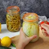 HeY LiLac Glass Mason Jar Wide Mouth Mason Jars with Airtight Lids Large Leak Proof Mason Canning Jar Clear Storage Canister Jar 6