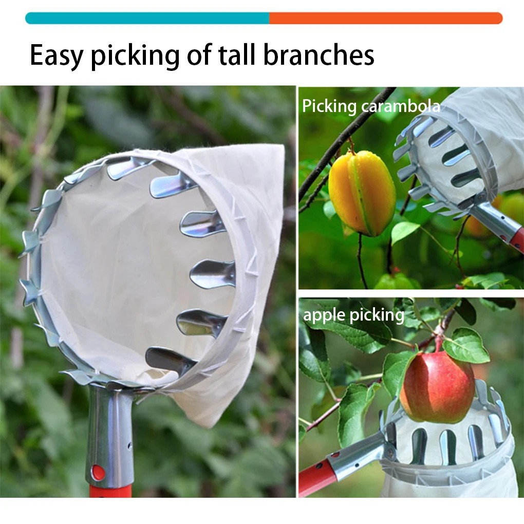 Metal Fruit Picker Orchard High Tree Orange Catcher Gardening Detachable Washable Collector Picking Replacement