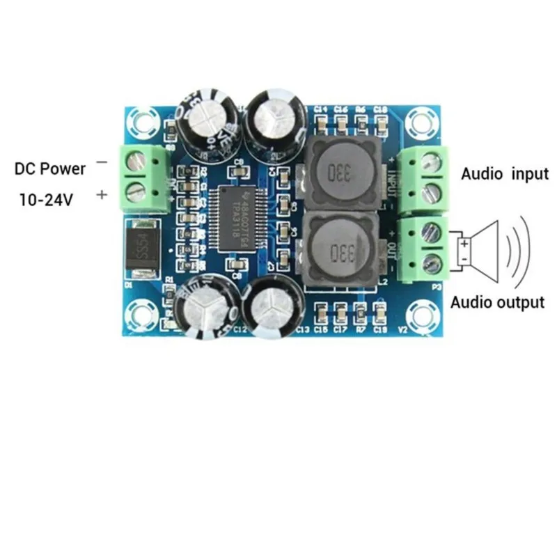 디지털 앰프 보드 AMP DC 10-24V 모듈, PBTL 모노 서브우퍼, 60W, TPA3118