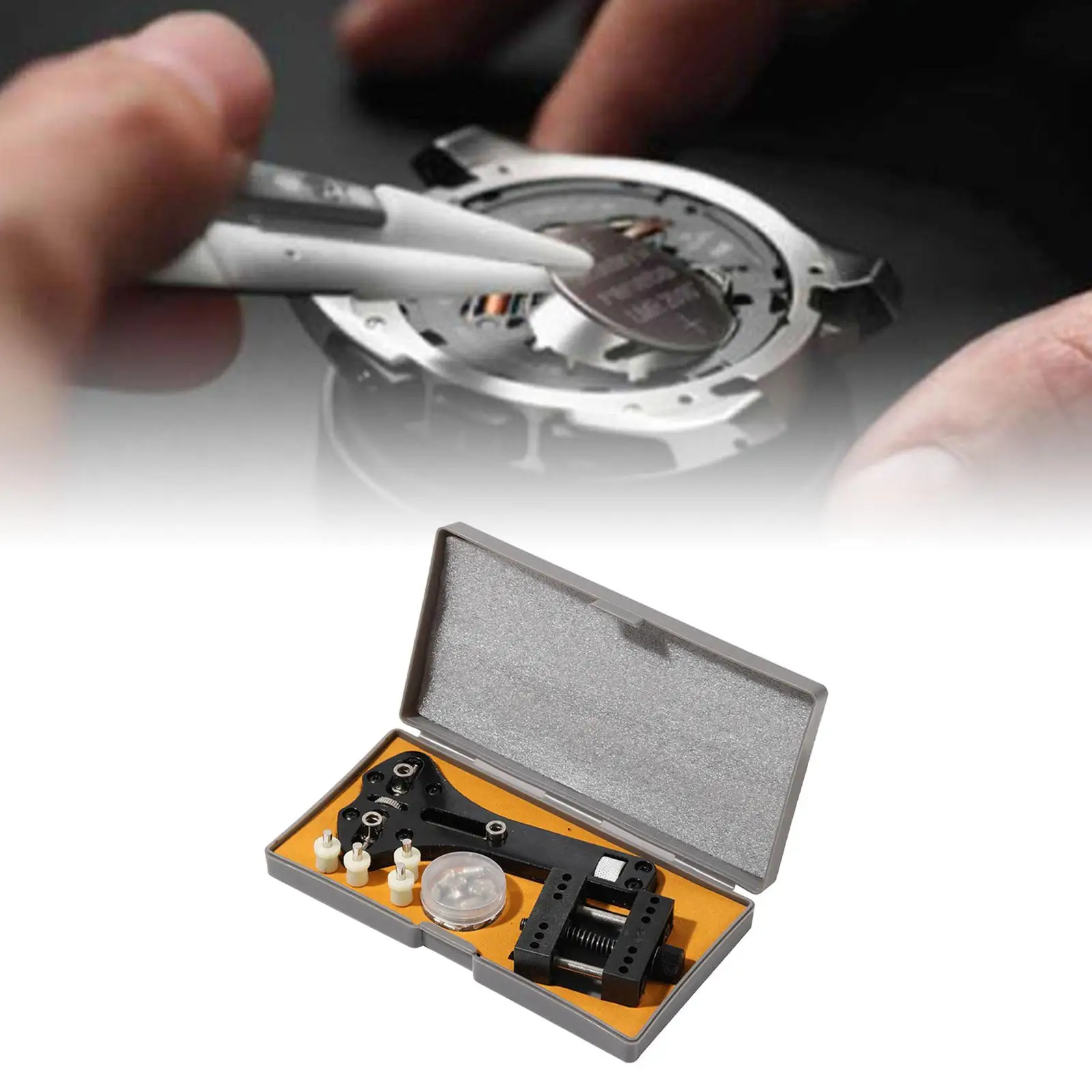 

Watch Repair Tool Set Professional Heavy Duty Watch Maintenance Adjustable Watch Case Opener Wrench Watch Case Movement Holder