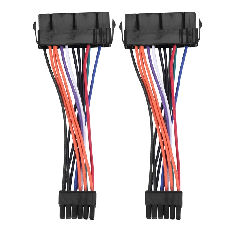 RISE-2Pcs 24 Pin To 12 Pin PSU Main Power Supply Atx Adapter Cable For Lenovo IBM
