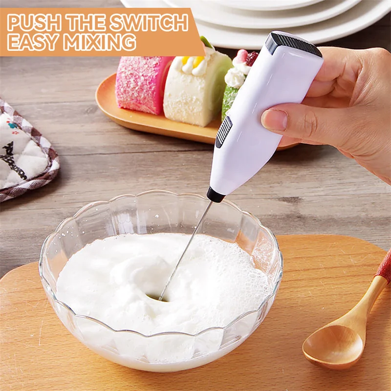 Mini Handle Stirrer Battery Operate Handheld Electric Mixer Drink Coffee  Whisk Milk Frother Mixer Practical Kitchen Cooking Tool - AliExpress