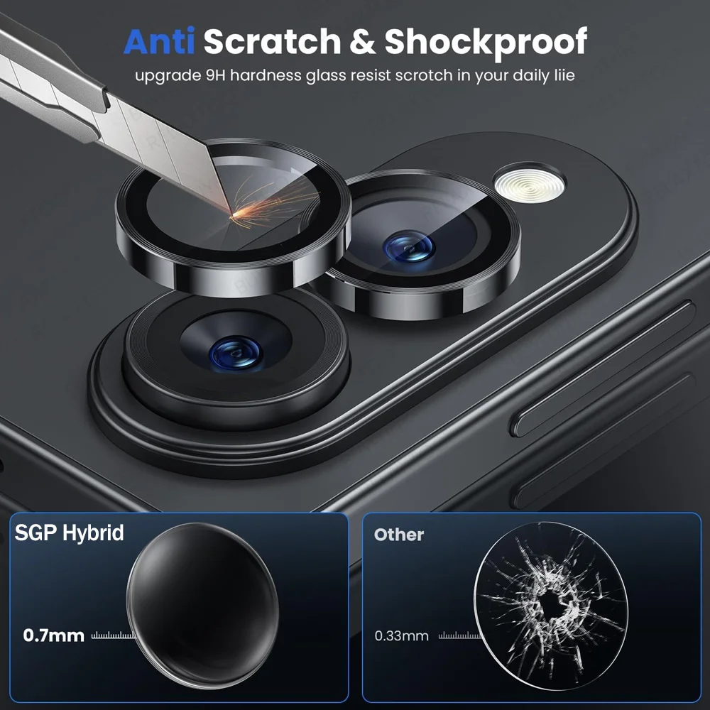 Premium Edge Case with HD Camera Protector and 3D Glass Lens Accessories