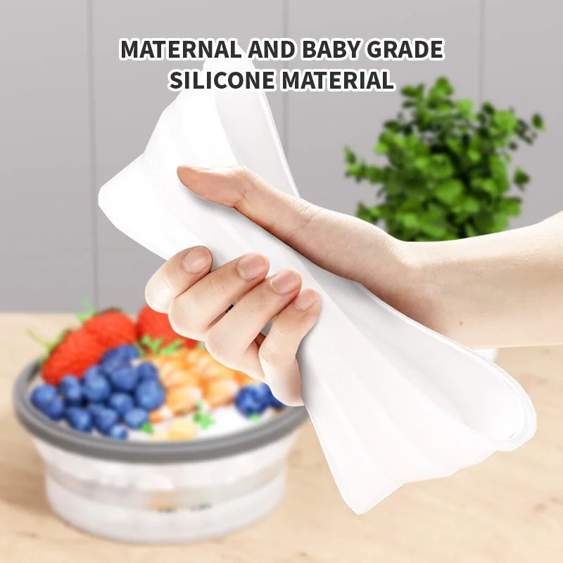 Collapsible Silicone Food Storage Bowls with Lids