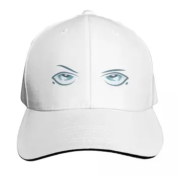 회의적인 눈-파란색 야구모자 모자