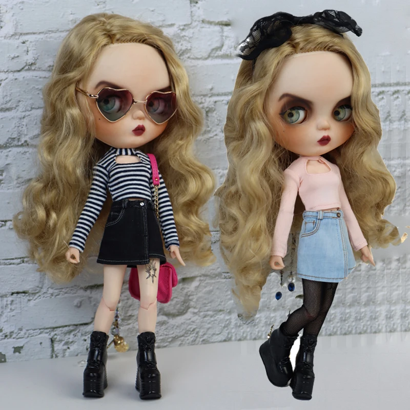 Azone Doll Shirt Pants Jeans Short for Ob24 Ob22 Azone Blythe Doll Clothes