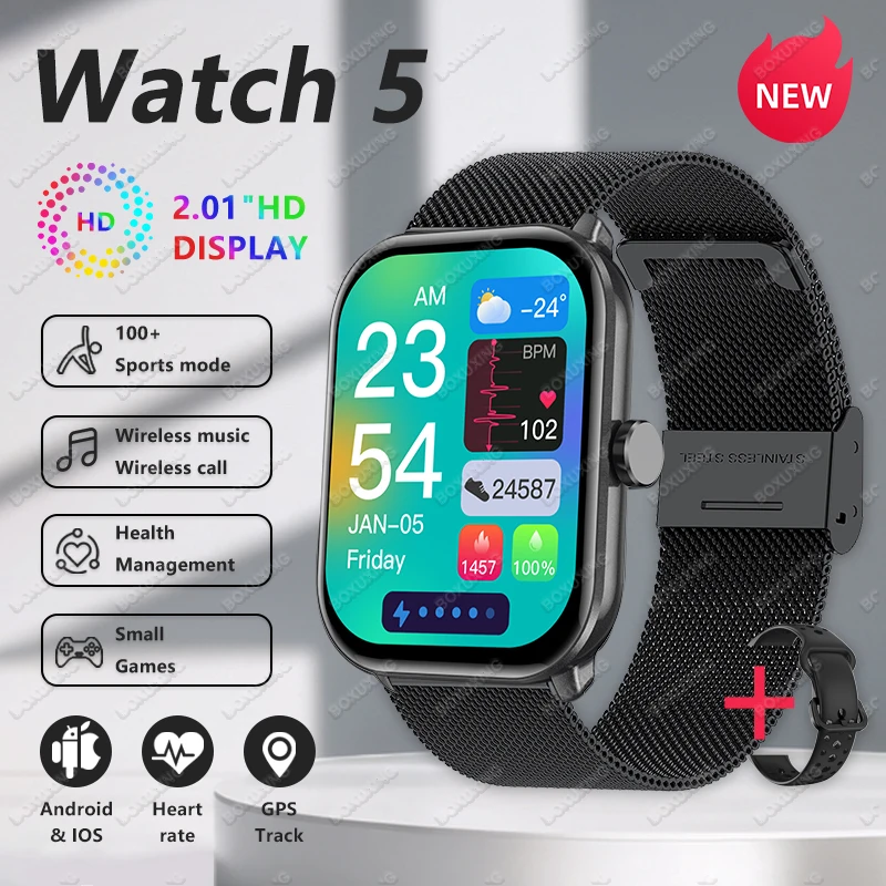 2026GPS Track Smart Watch 2.01-Inch Ultra HD AMOLED Screen IP68 Waterproof Sport