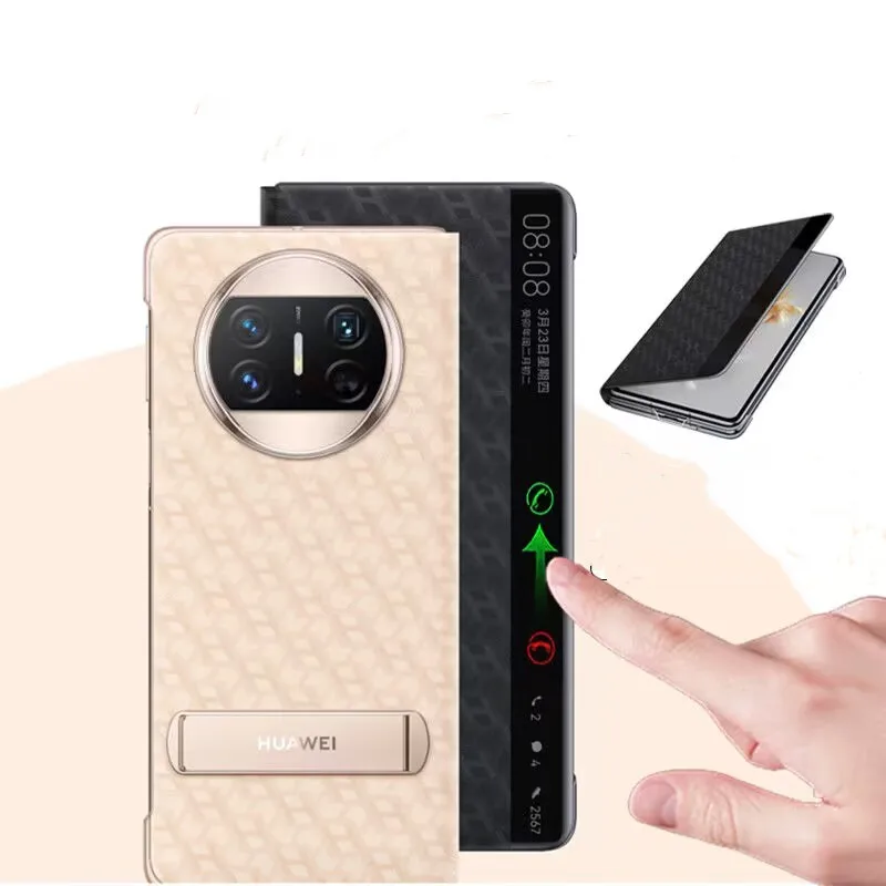 Luxury Leather Flip Cover with Kickstand and Auto Sleep/Wake for Smartphones - Original Smart View Case