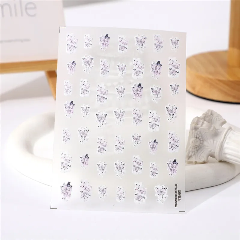 New Cartoon Insects Dragonfly Rabbit 3D Nail Stickers Soft Reliefs Slider For Woman Nail Art Decor