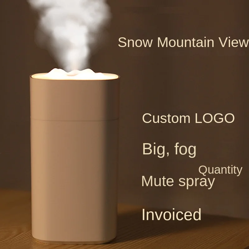 Home humidifier creative gift new usb small silent spray office aroma machine snow mountain light view Night lamprechargeable