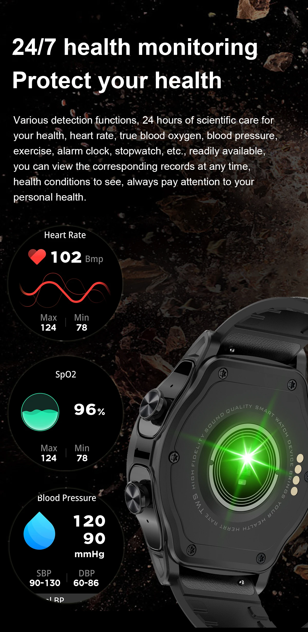reloj inteligente con audifonos para medir salud, NFC ritmo cardíaco oxígeno en sangre rastreador de Fitness reloj deportivo llamada inalámbrica Smartwatch » reloj inteligente con audifonos para medir salud