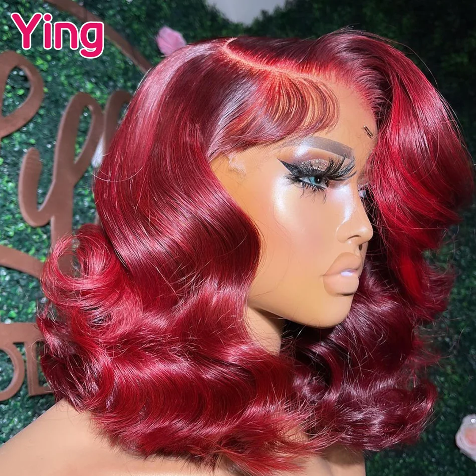 

Ying 30 Inches Cherry Red Body Wave 5x5 Transparent Lace Wig 13x4 Lace Front Wig Remy Human Hair 13x6 Lace Front Wig PrePlucked