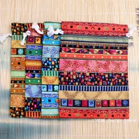 1PC Ethnic Style Cotton Linen Drawstring Pocket Bag Buddhist Beads Storage Bag Jewelry Coin Purse Bag Small Things Sorting Bags - Image 5