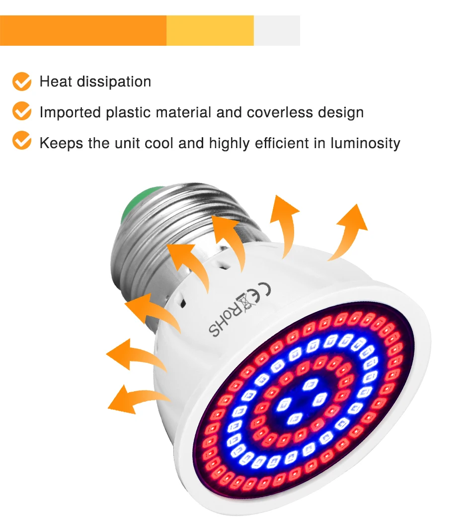 Description Picture 4 of itemPhyto Led E27 Hydroponic Growth Light B22 Led Grow Bulb MR16 Full Spectrum 220V UV Lamp Plant E14 Flower Seedling Fitolamp GU10