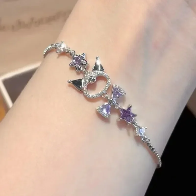 

Kawaii Sanrio Kuromi Girl's Zircon Bracelet Exquisite Good Looks Versatile Accessories Best Friend Birthday Gift Creative New