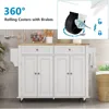 Rolling Kitchen Island with Drop Leaf – Movable Kitchen Carts on Wheels Island with Storage Cabinet, Island Table for Kitchen wi 5