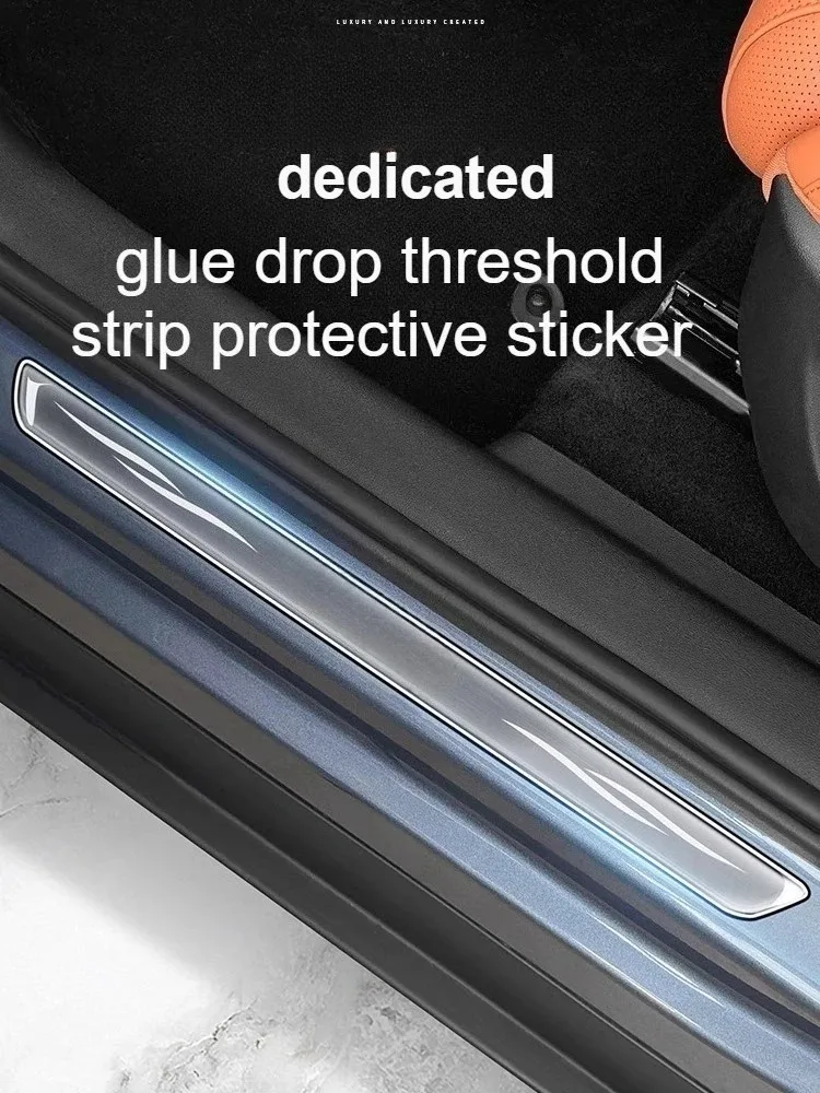 For BYD Sealion 7 2024 2025 4PC Drop Glue Car Door Threshold Strip Adhesive Protective Sticker Pedal Scratch Resistant Protector detail image 1