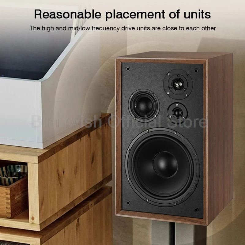 280W*2 8/10Inch High Power Bookshelf Speaker 4-Way 8Ohm Wooden Surround Speaker Hifi Fever Passive Sound Box for Home Theater TV