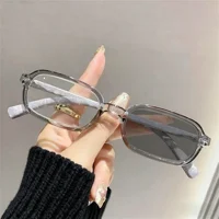 Lunettes de myopie photochromiques pour hommes et femmes, monture carrée à la mode, lunettes de myopie haute définition Anti-lumière bleue 3