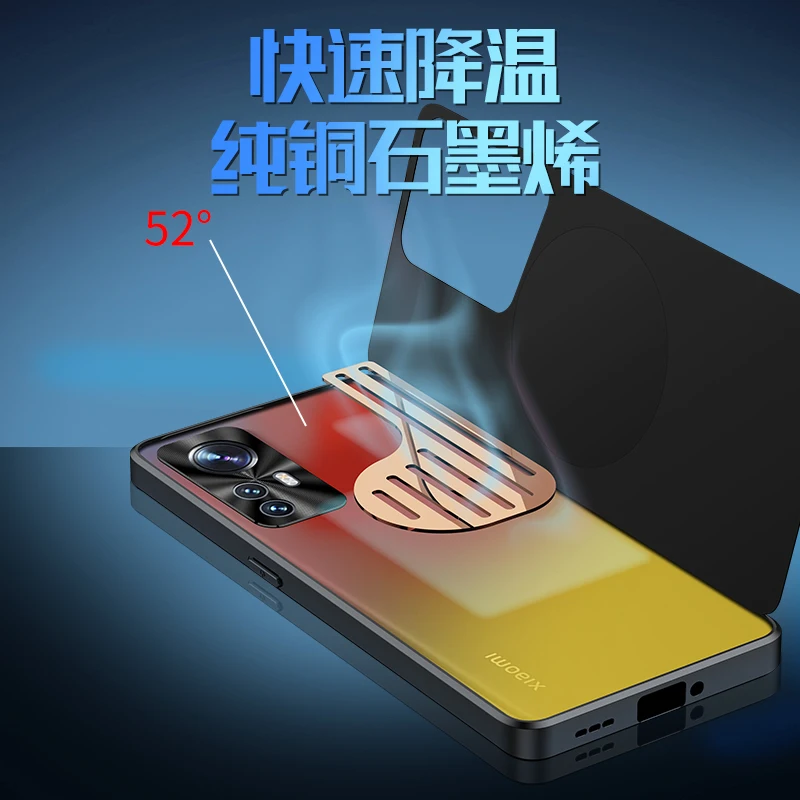 Graphene Cooling Phone Case for Xiaomi Mi 12S 11 12 Pro 12S Ultra Case Aluminum Alloy Heat Dissipation Red Copper Metal Cover