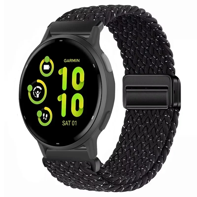 Nylon Braided Strap with Magnetic Closure - Comfortable & Breathable Band, 20/22mm