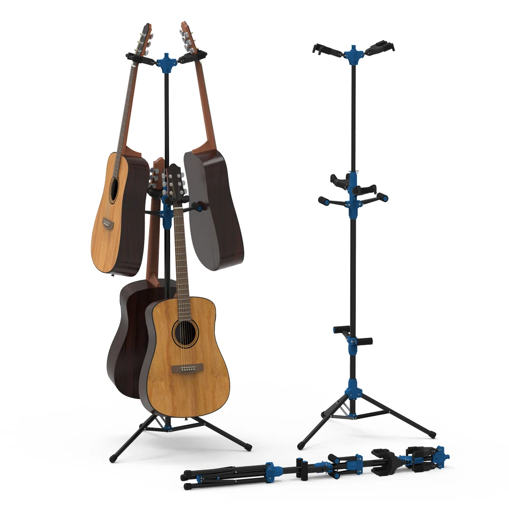 

GALUX GS-214 Guitar Stand Vertical Floor Stand Gravity Self-Locking Structure Height Adjustment Foldable Stable Holds 4 Guitars