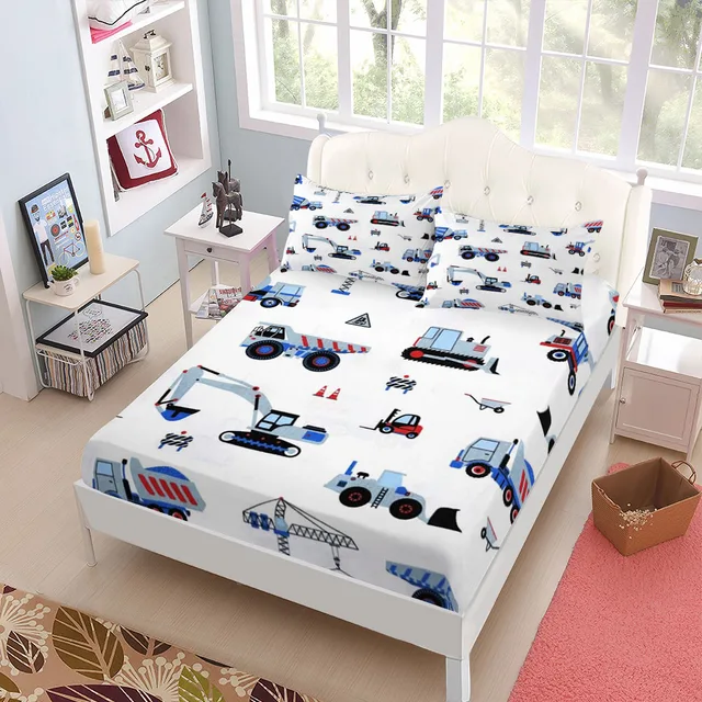 Set di lenzuola con angoli per bambini della fabbrica di costruzione Set di biancheria da letto king size matrimoniale king size 3