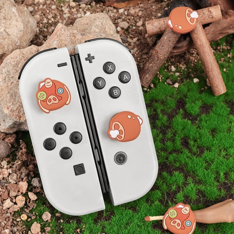 Game Bok Pig Silicone Thumb Stick Grip Cap Joystick Cover Per Switch Ns Oled/Lite Joy-Con Controller Thumbstick Case Protector
