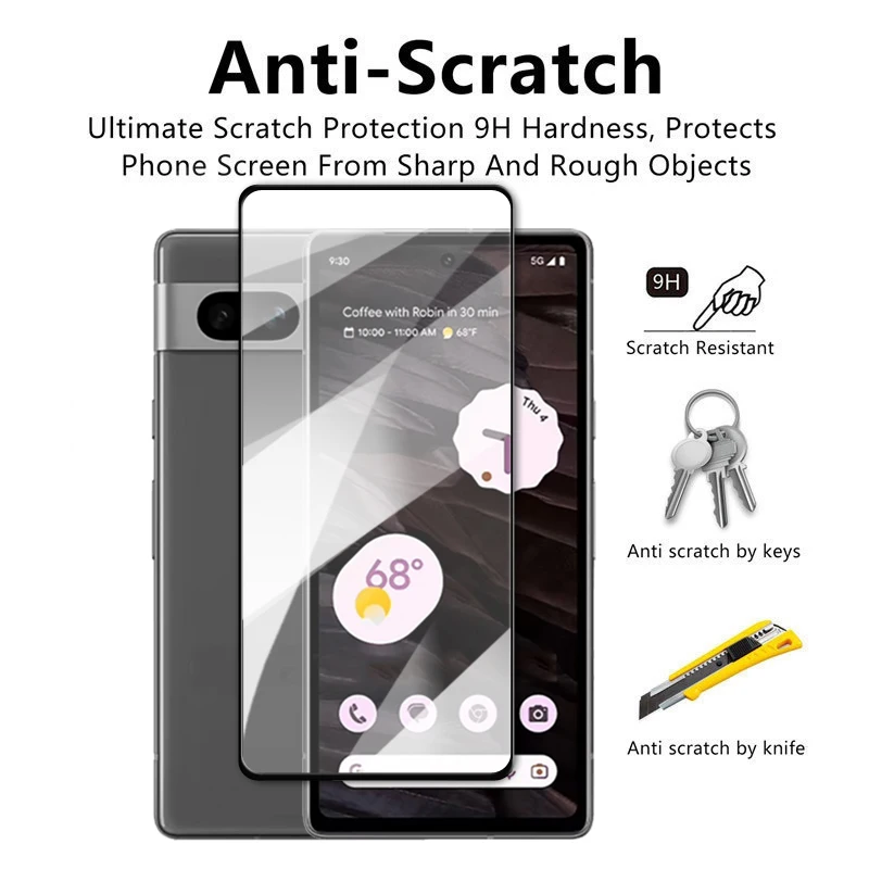 Protector de pantalla 2 en 1 para cámara de Google Pixel 7a, cristal  templado para lente de Google Pixel 6 6a Pixel 7 7a - AliExpress