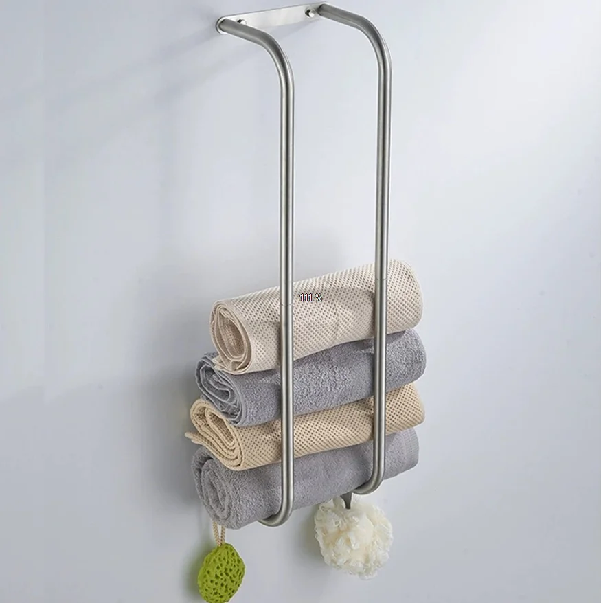 304 stainless steel Bath Towel Rack Vertical Towel Holder Bathroom Wall Storage