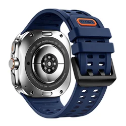 Breathable Soft Silicone Marine Band - Universal 47mm Strap - Galaxy Ultra (2024) (Midnight Blue)