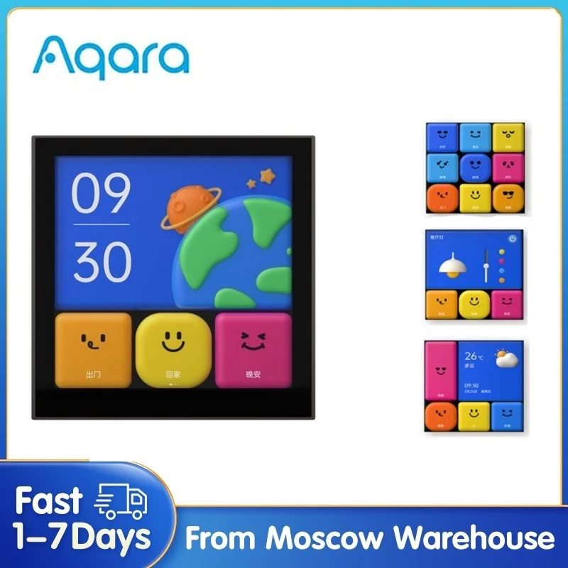 

Умный выключатель Aqara S1E с сенсорным управлением, экран 4 дюйма, встроенный таймер, календарь, настройка сцены, дистанционное управление, для приложения Homek Aqara
